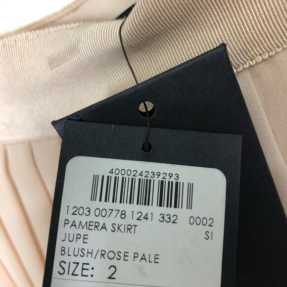 Club Monaco Skirt Cream Neutral Blush Accordion Pleated Midi Chiffon NEW 2 - Picture 4 of 9